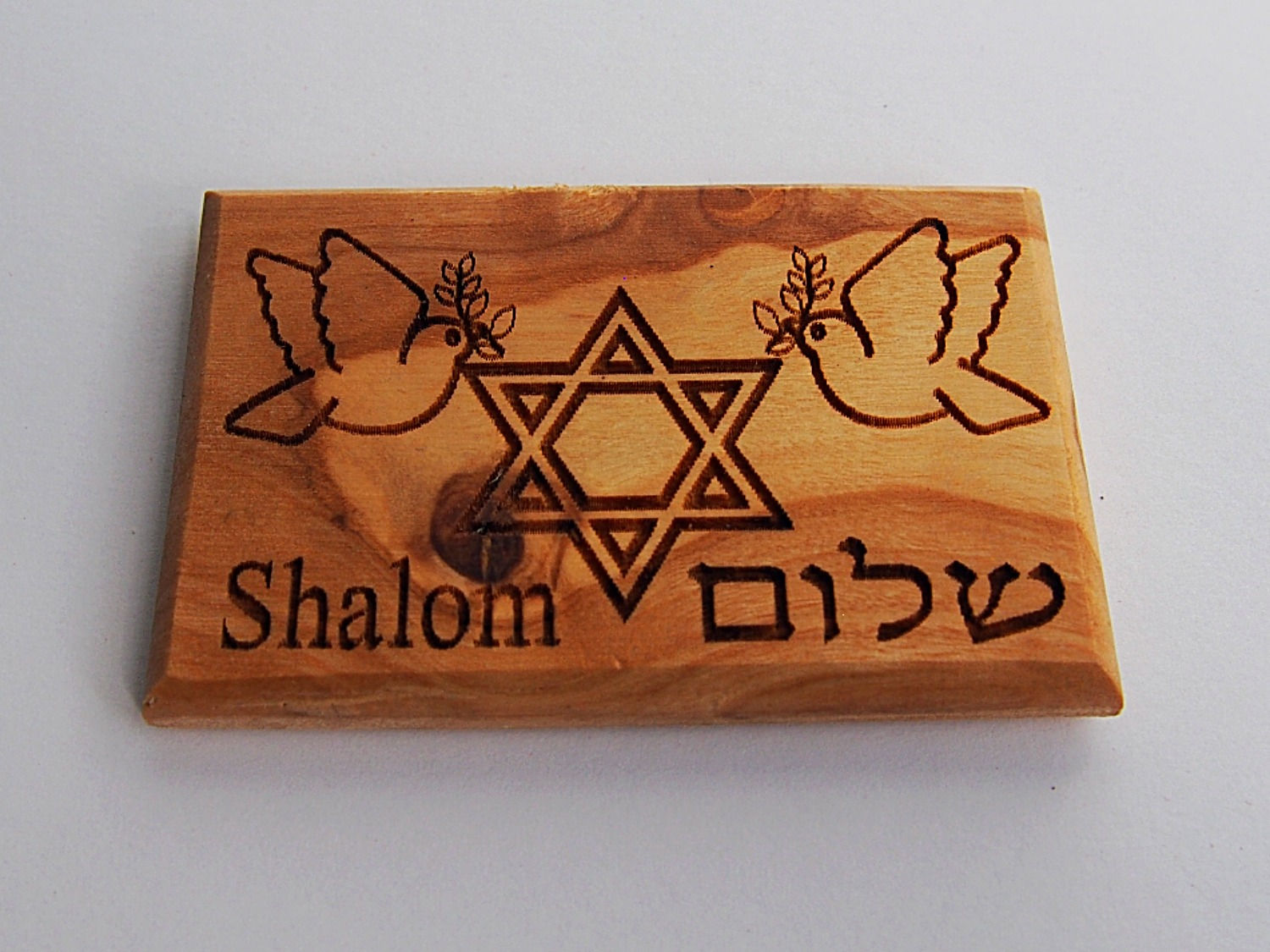 Shalom Olive Wood Magnet