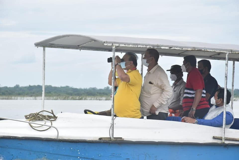 Himanta Biswa Sarma made his visit to Kaziranga National Park to gauge the extent of damages.
