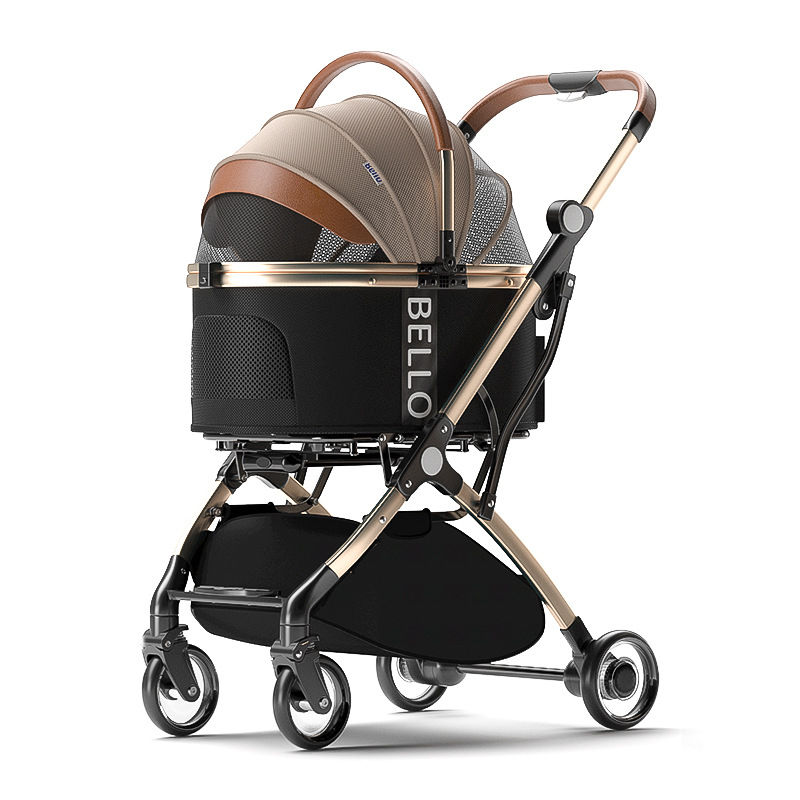 Pet Stroller Cats Dogs Carrier Wheels Supplies Portable Foldable Trolley Pet Out