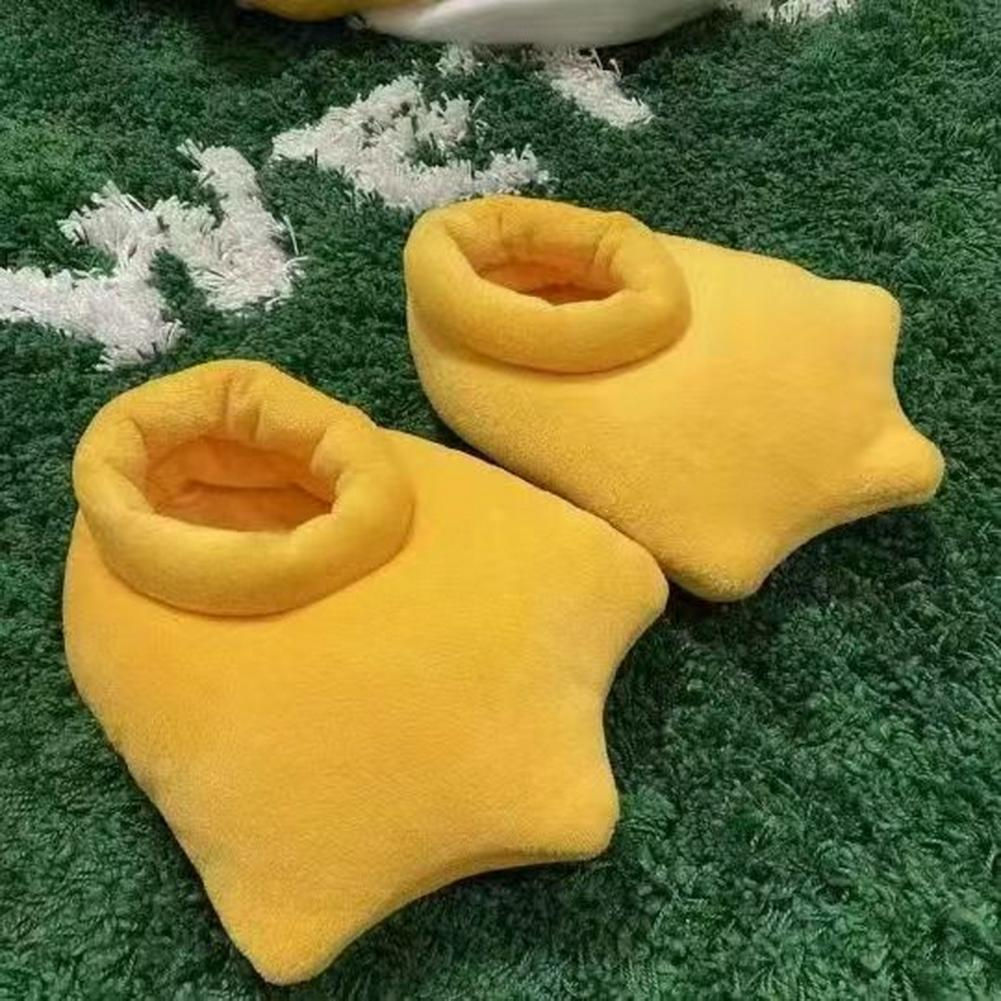 1 Pair Duck Feet Plush Slippers Unisex Cartoon Cotton Shoes Keep Warm Non Slip S