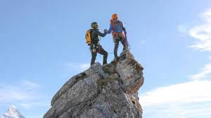 Climbers on peak