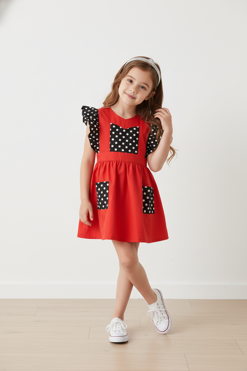 Thumbnail: Sweet Ruffle Pinafore Dress for Girls (1–6 Years)