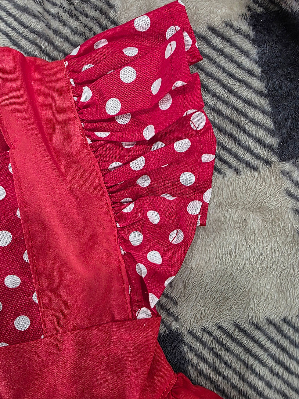 Thumbnail: Handmade Sewn Cherry Polka Dot Toddler Dress – Boutique – NJ