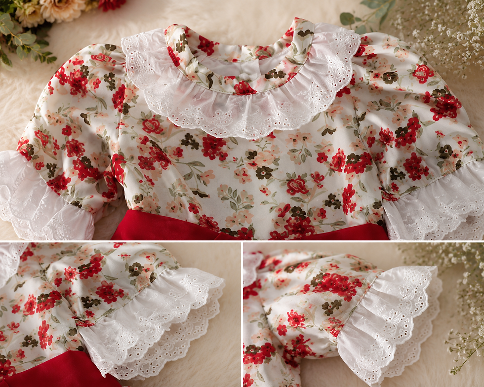 Miniatura: Handmade Sewn Scarlet Blossom Princess Party Dress Set – Boutique – NJ