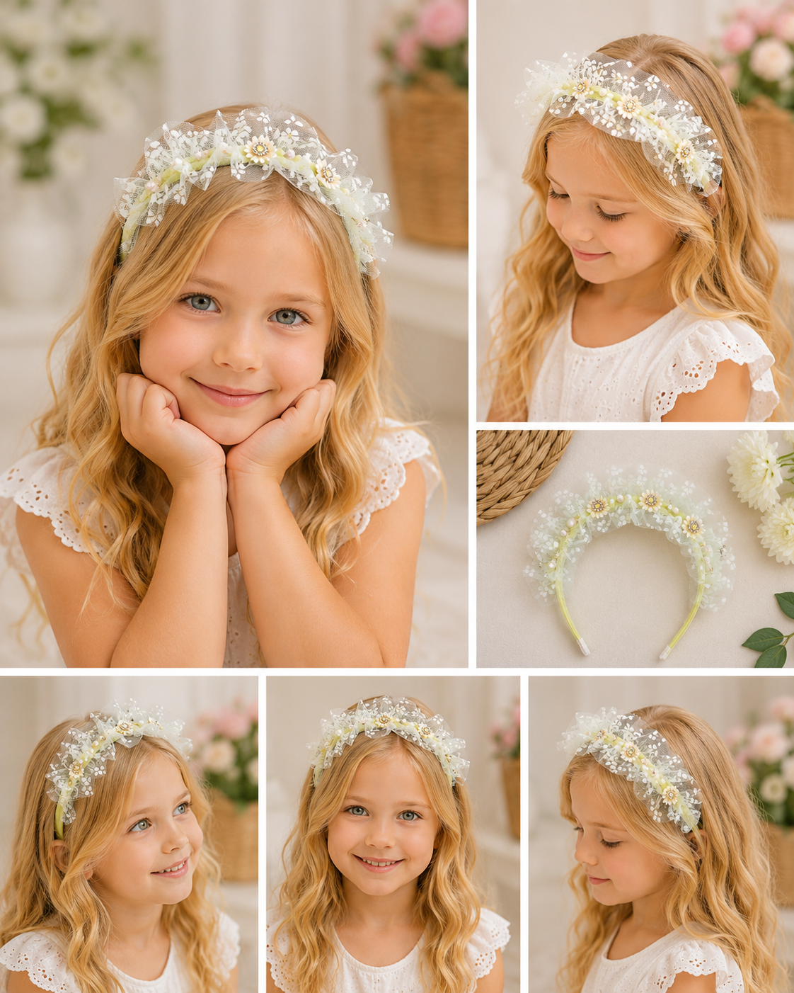 Handmade Floral Elegance Headband for Girls – Boutique