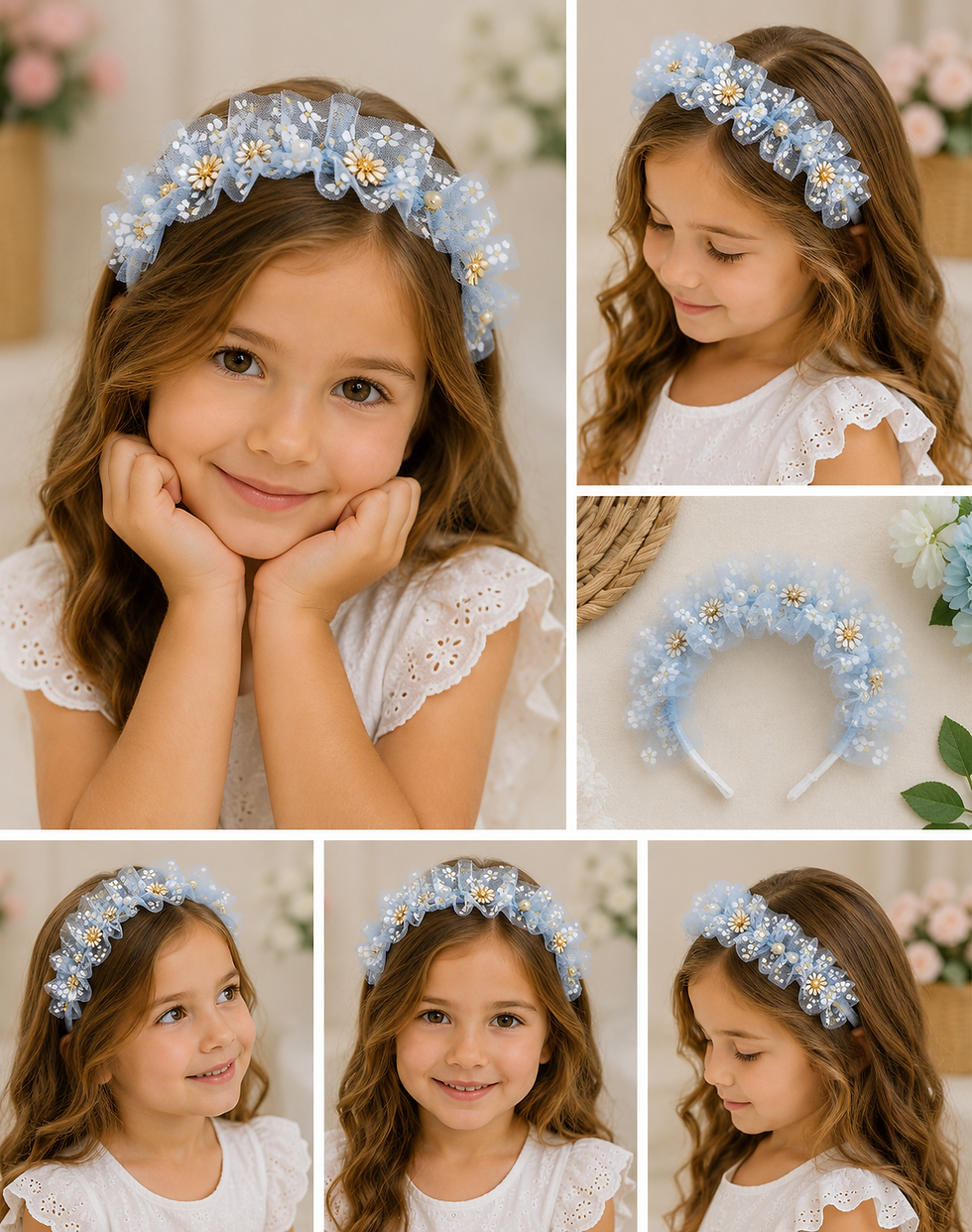 Thumbnail: Handmade Floral Elegance Headband for Girls – Boutique