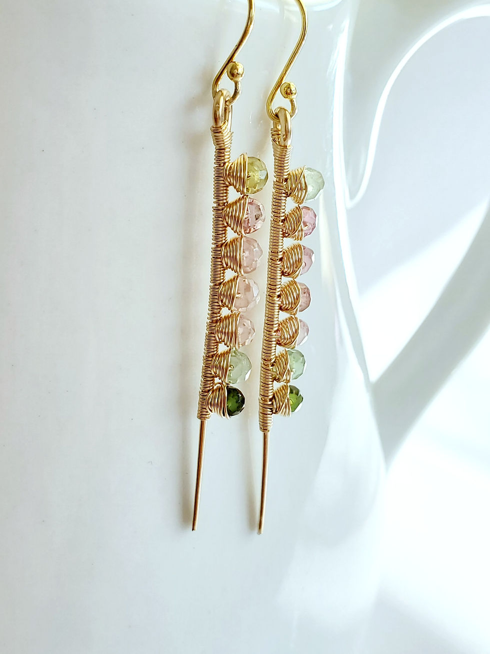 Thumbnail: Natural rainbow gemstone tourmaline spike, watermelon tourmaline