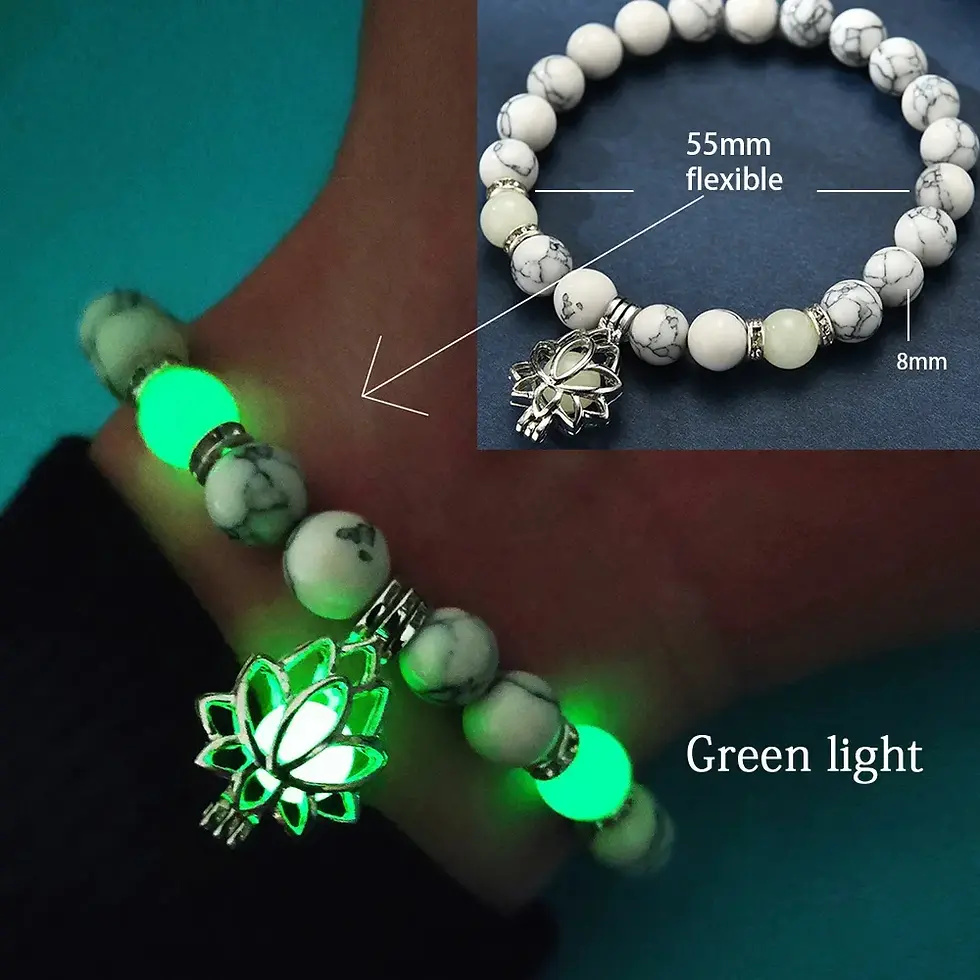 Thumbnail: Bracelet, Natural Stone Luminous Glow in the Dark