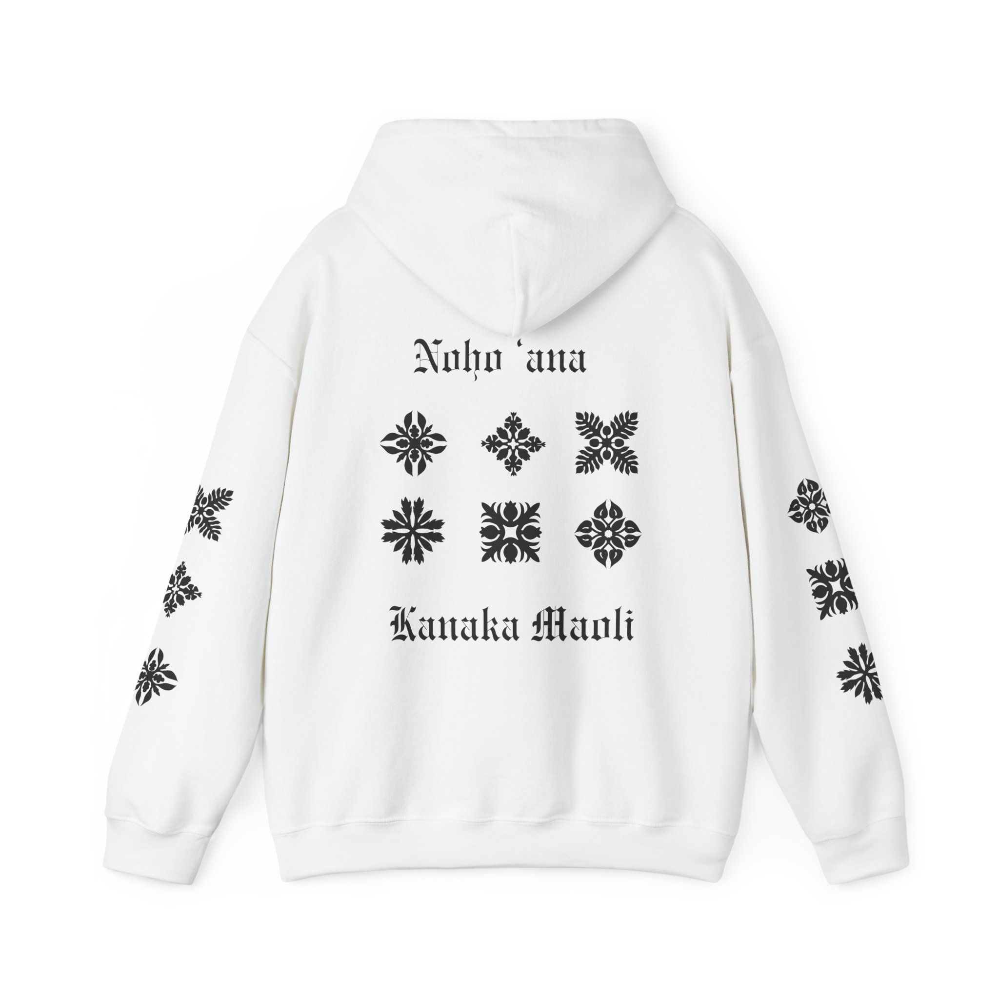 Hooded Sweatshirt, Hawaiian Quilt Designs ~ Noho 'ana Kanaka Maoli