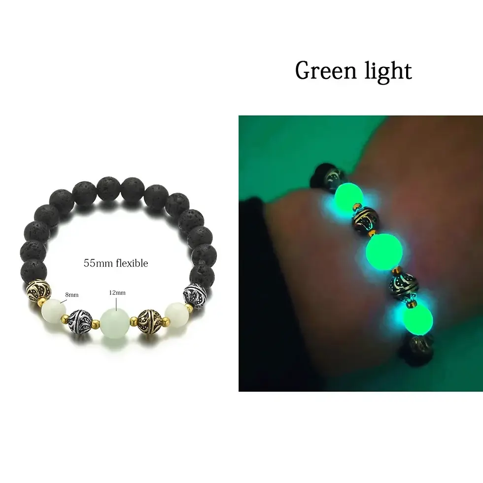 Thumbnail: Bracelet, Natural Stone Luminous Glow in the Dark