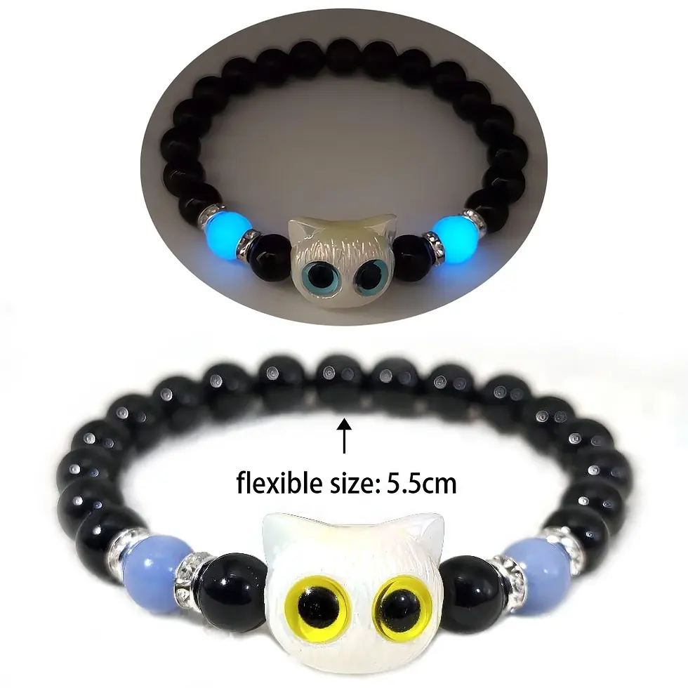 Thumbnail: Bracelet, Natural Stone Luminous Glow in the Dark