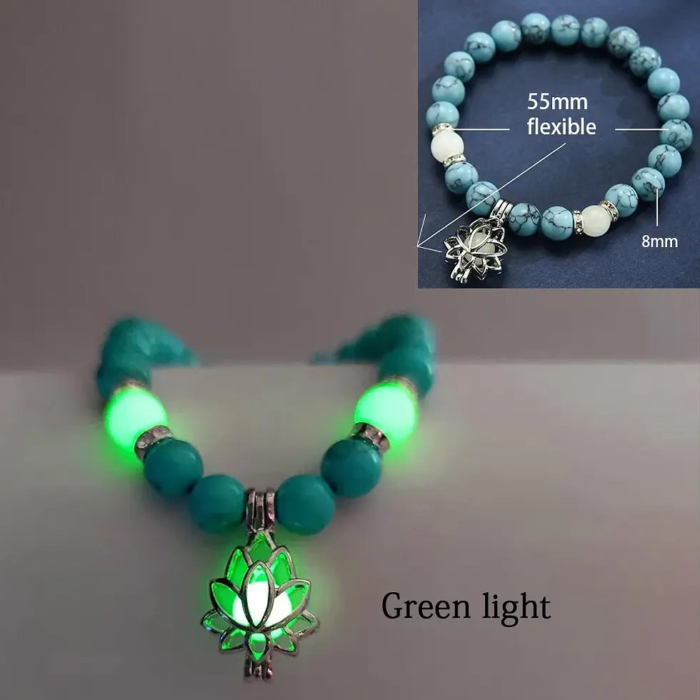 Thumbnail: Bracelet, Natural Stone Luminous Glow in the Dark