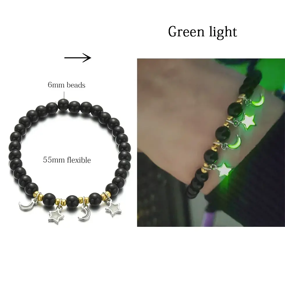 Thumbnail: Bracelet, Natural Stone Luminous Glow in the Dark