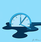 DALL·E 2024-04-14 17.59.56 - A clock melting into the ground, flat simple vector illustrat