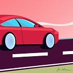 DALL·E 2024-04-14 18.01.37 - A red sedan driving fast into the distance down a long beauti