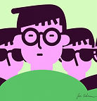 DALL·E 2024-04-14 18.37.44 - A person with thick dorky glasses standing in front of a bunc