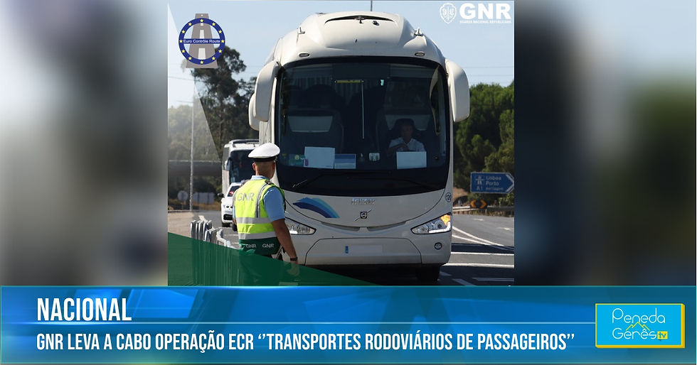 militar da GNR a mandar parar um autocarro numa autoestrada