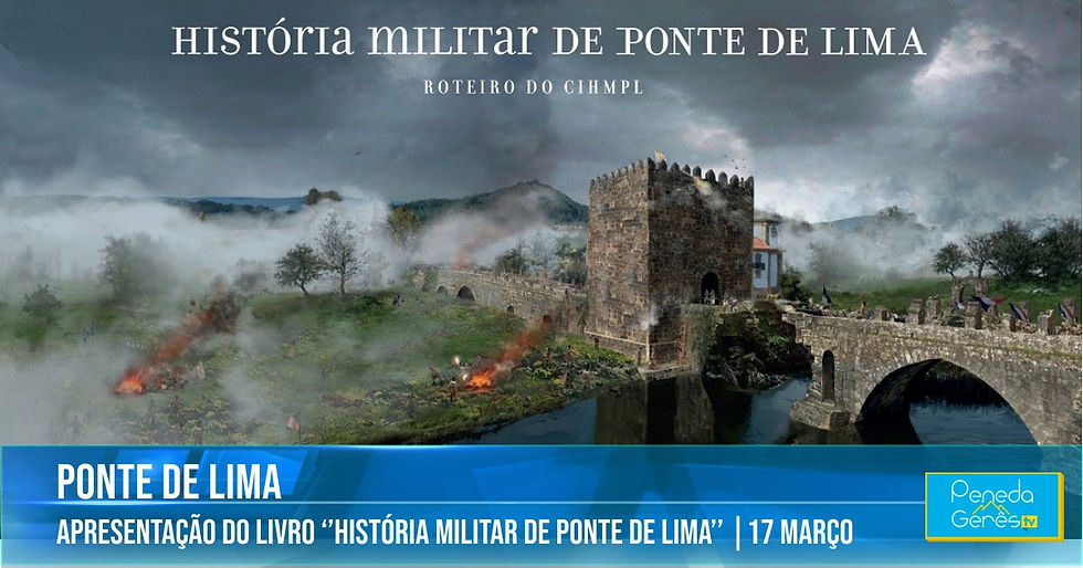 ilustração da capa do livro com ponte romana e torre, rodeada de fumo e labaredas