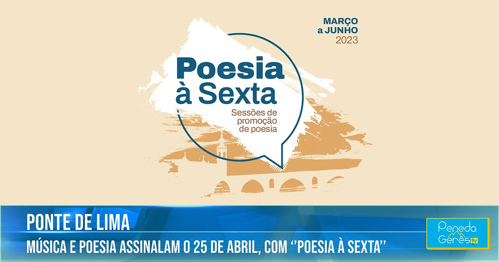 cartaz da rubrica, com ilustração da ponte de pedra de Ponte de Lima e o rio