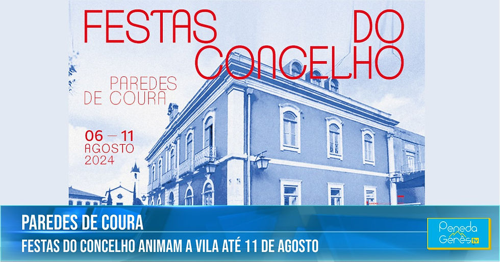 cartaz em estilo antigo com a Câmara de Paredes de Coura em destaque