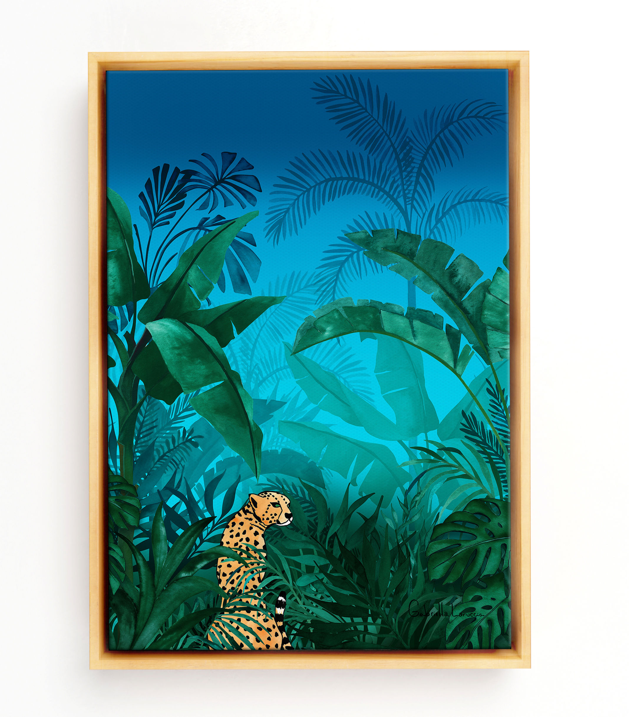 Onça em Canvas com Moldura