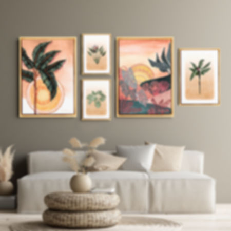Parede Galeria - Sol - Composição de 5 quadros