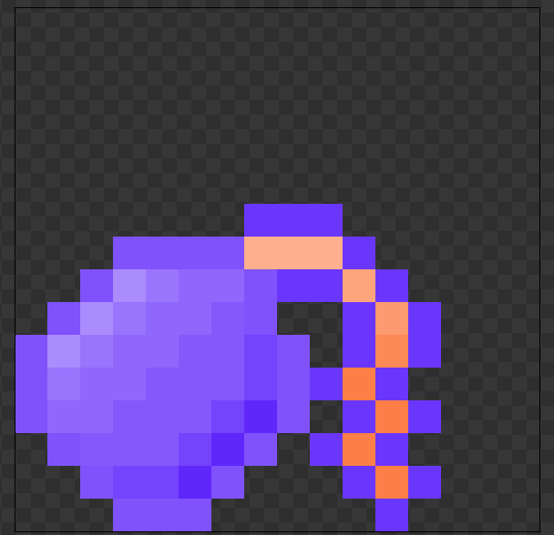 Bomb sprite is brighter and with some shading details, just to make it more visible on the tiles, rather than it blending in with the muted colors of the floor tiles.