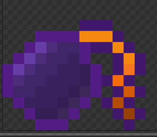 The previous sprite for the bomb before which was too dark and blending in with the tile set, and from helpful feedback, I decided to make it more brighter and saturated for the player's eyes to see!