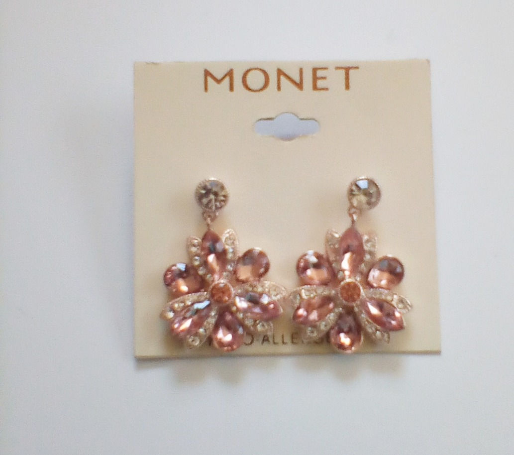 Monet Rose Gold Crystal Flower Earrings
