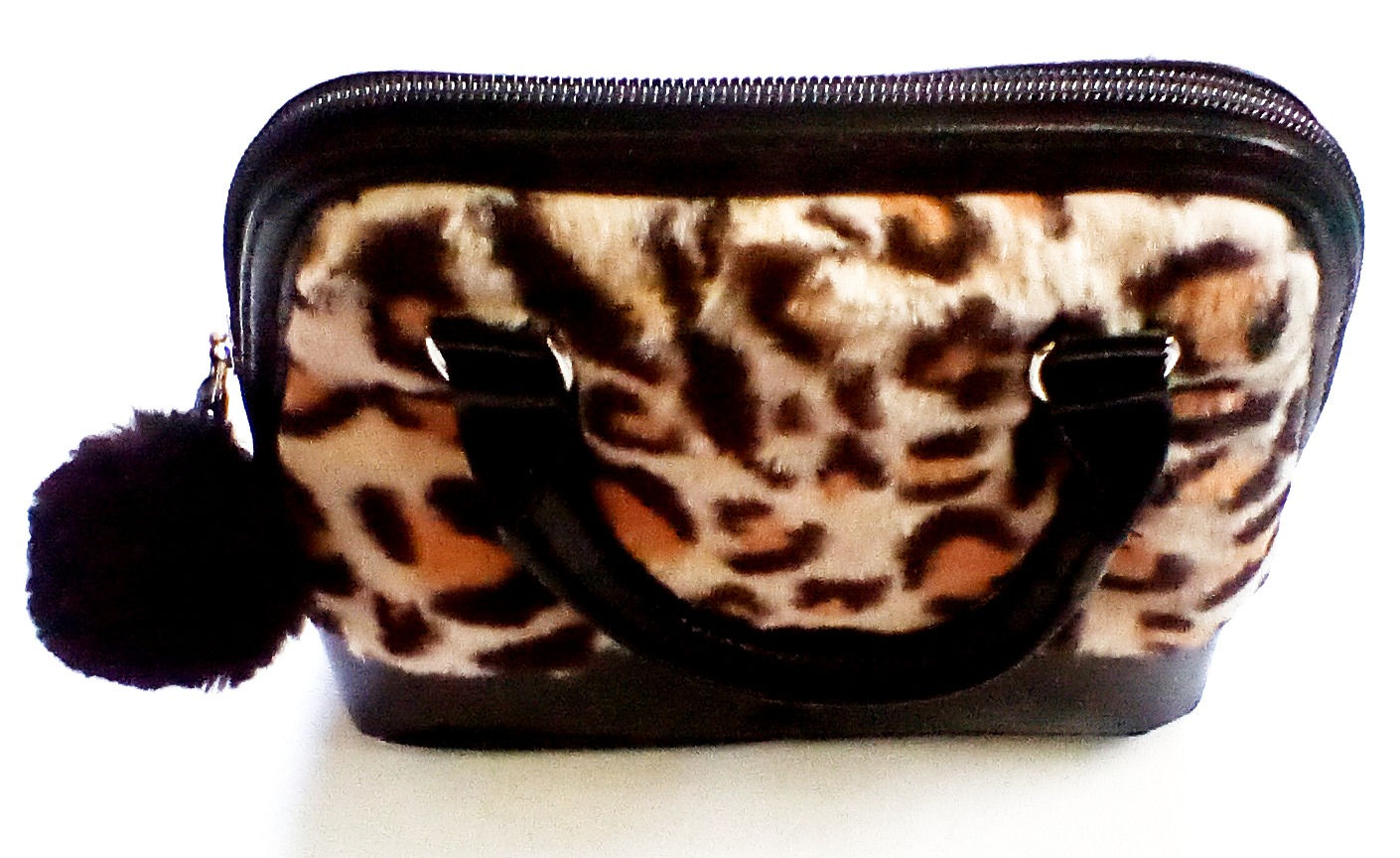 Faux Fur Leopard Print Purse