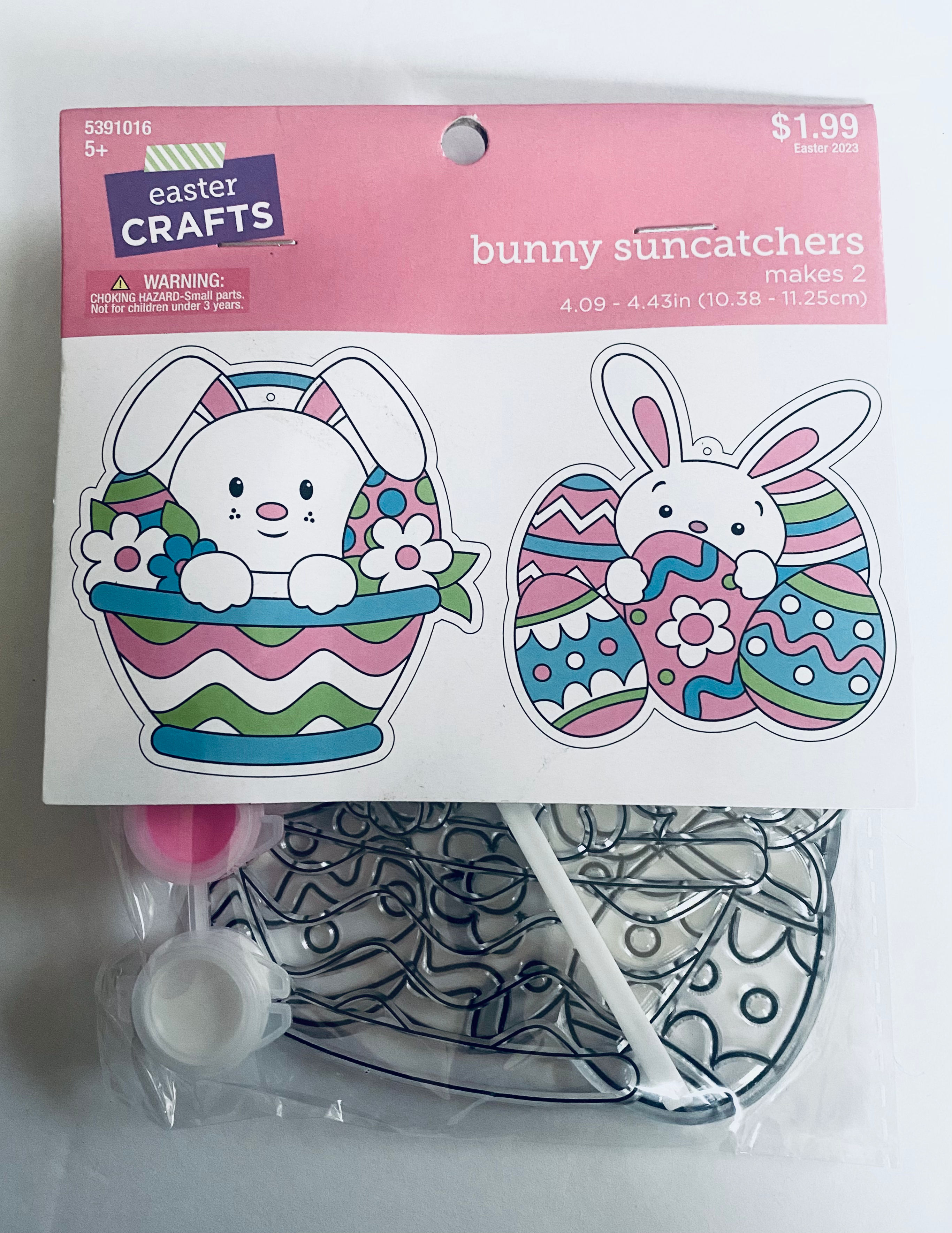 Easter Crafts Bunny Basket Suncatchers (B) 2 pk Easter