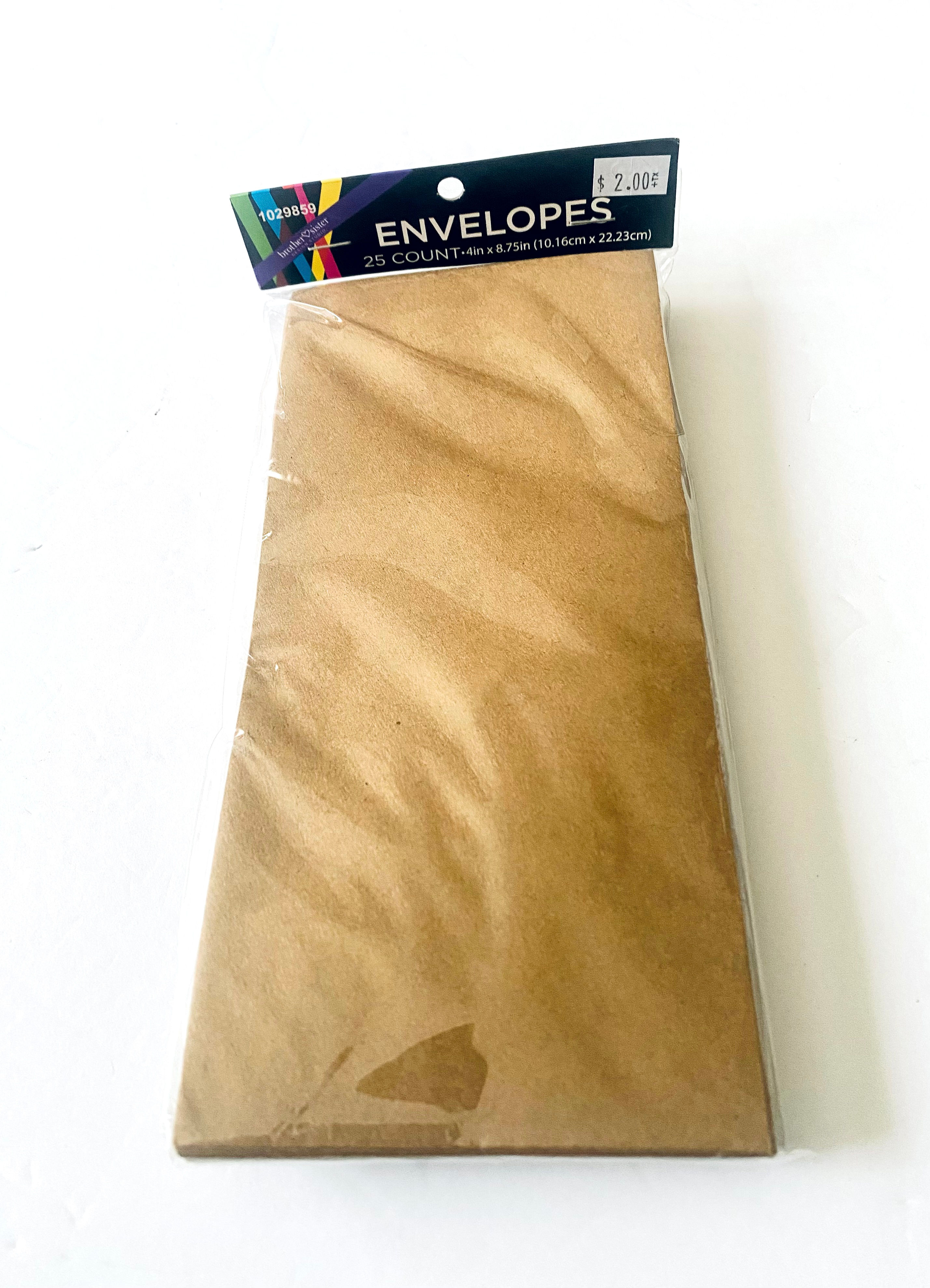 Brother Sister Brown Envelopes - 4” x 8.75” 25ct