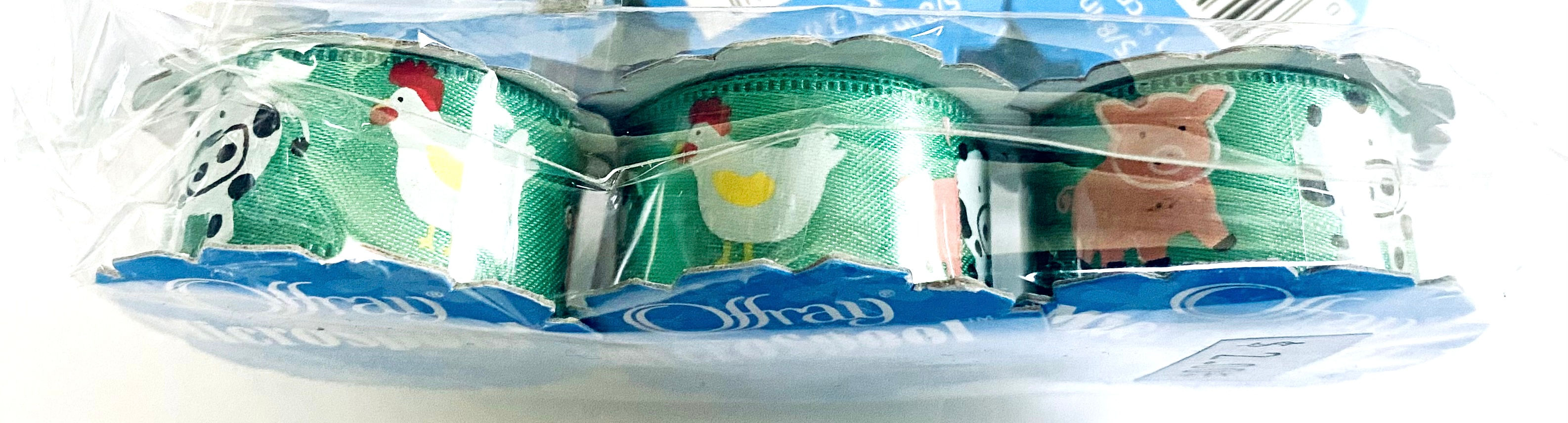 Offray Micro Spool Farm Animal Ribbon 3 Pk - 5/8” x 4’