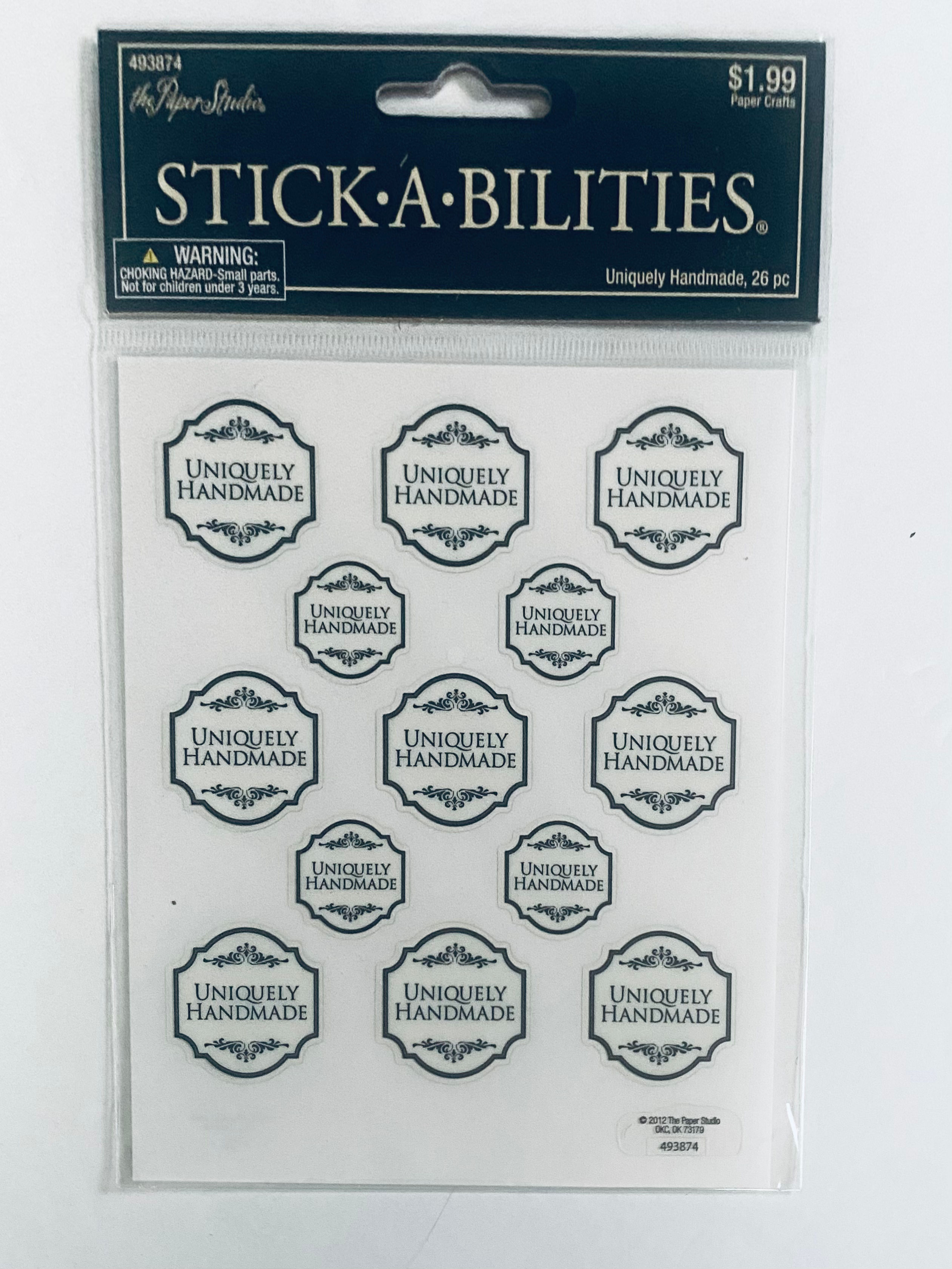 The Paper Studio Stickabilites  Uniquely Handmade Stickers - 26 Pc