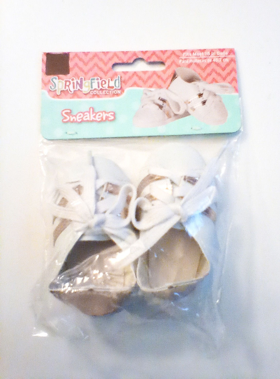 Springfield 18" Doll Shoes White with Gold Stripe Sneakers