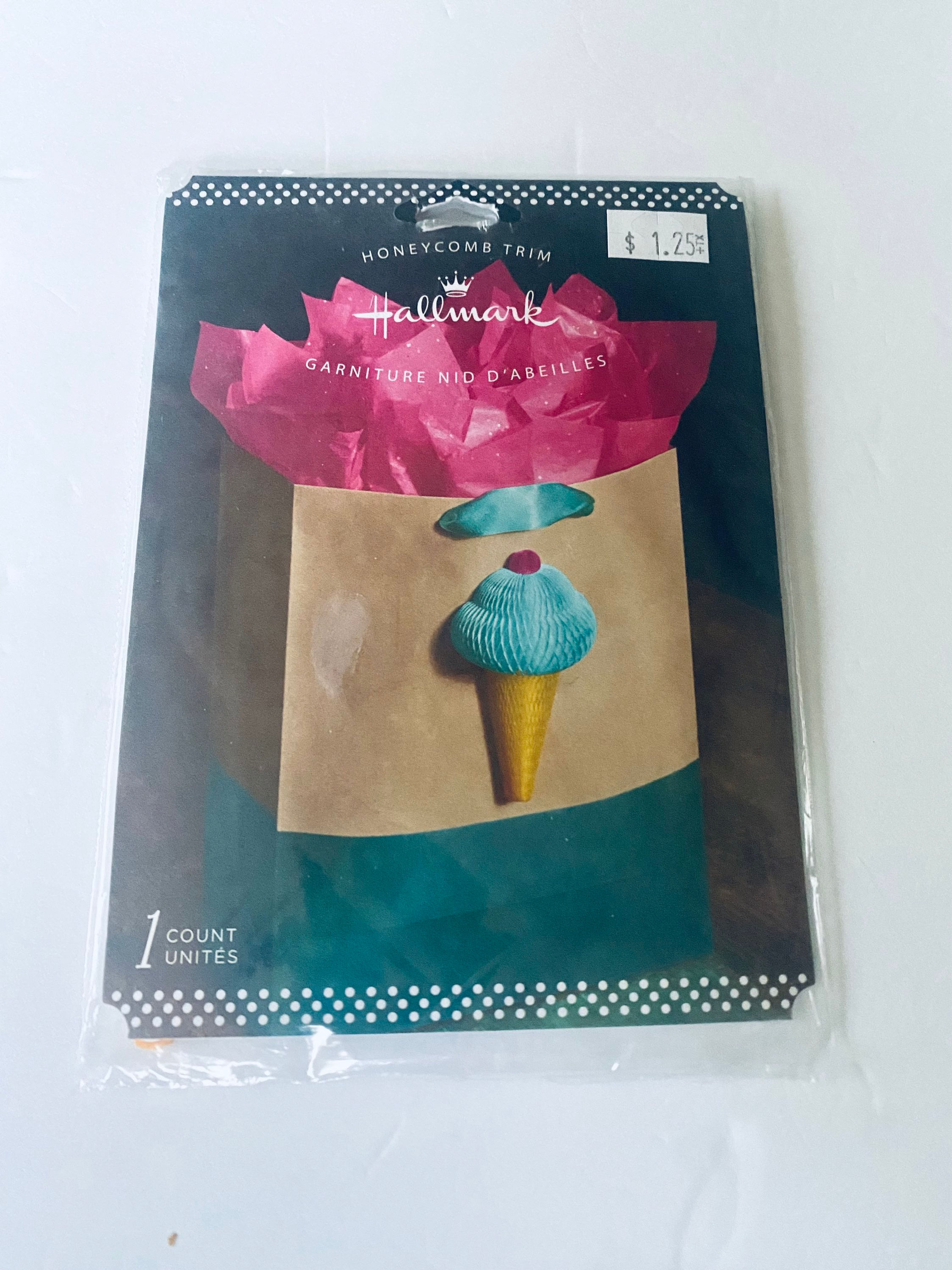 Hallmark Honeycomb Trim Ice Cream or Cupcake Package Decor