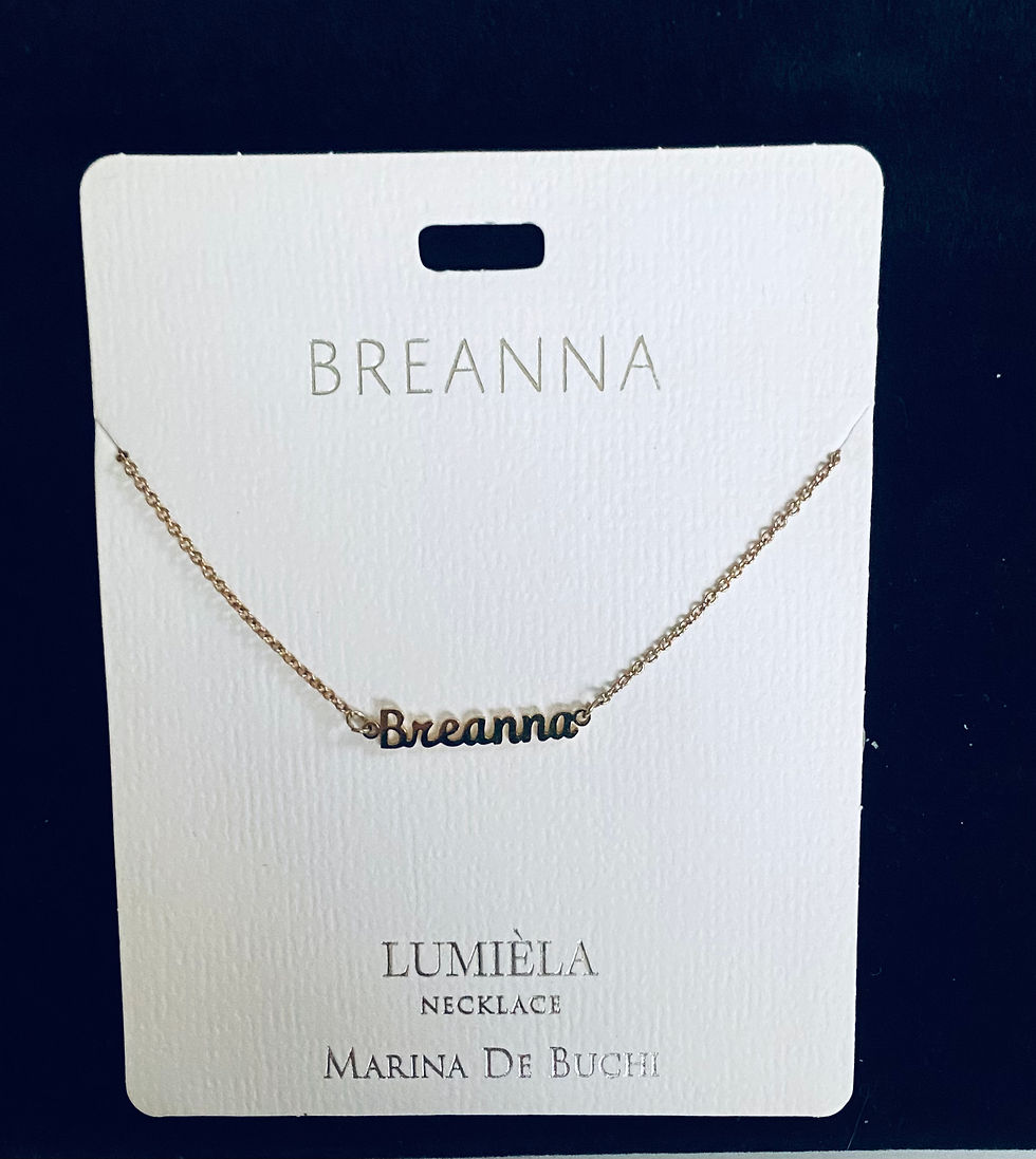 Thumbnail: Marina De Buchi Lumiela Name Necklace -  Various “B” Names Gold Colo