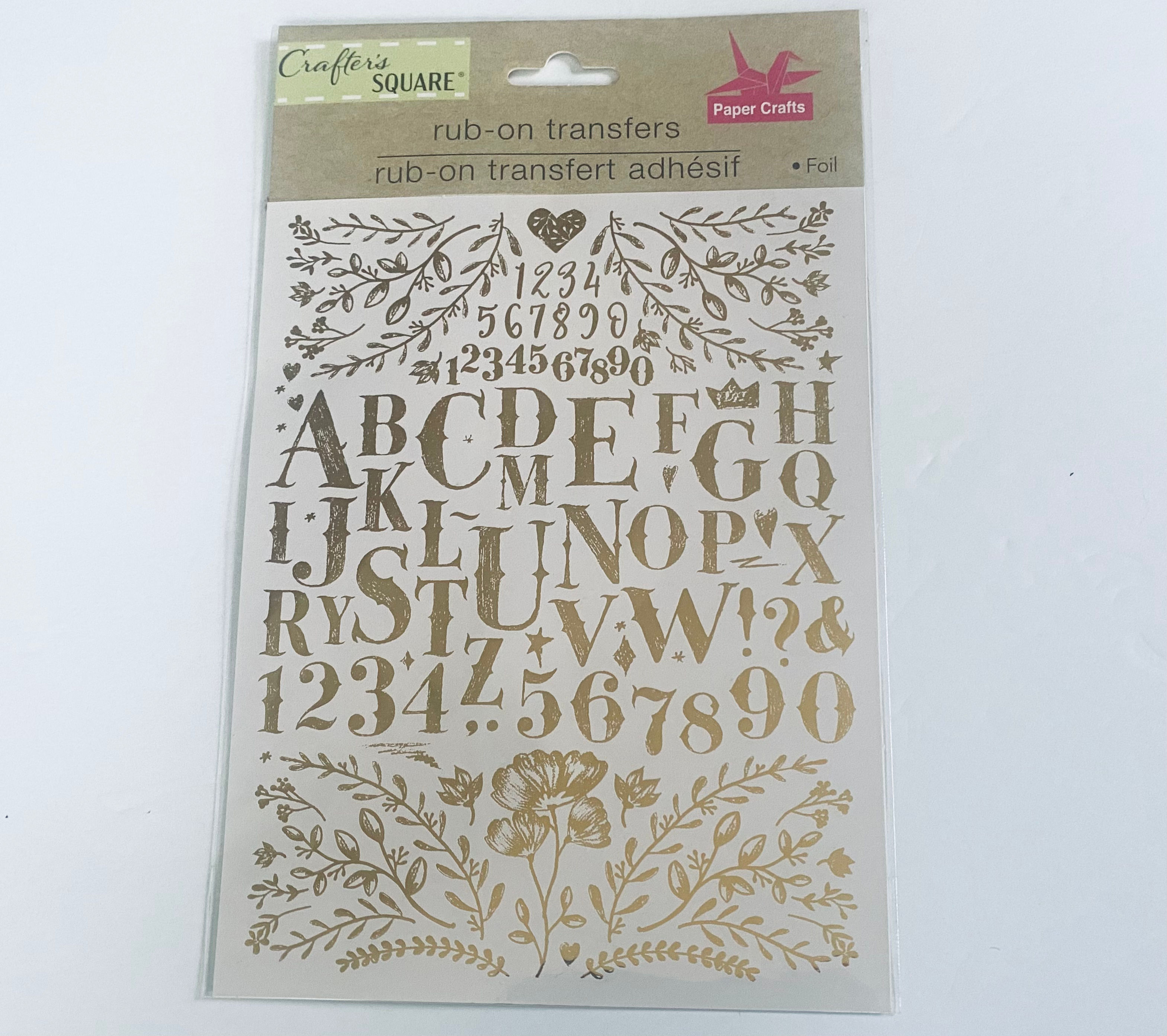 Crafter’s Square Rub-On Transfers - Foil Letters, Numbers