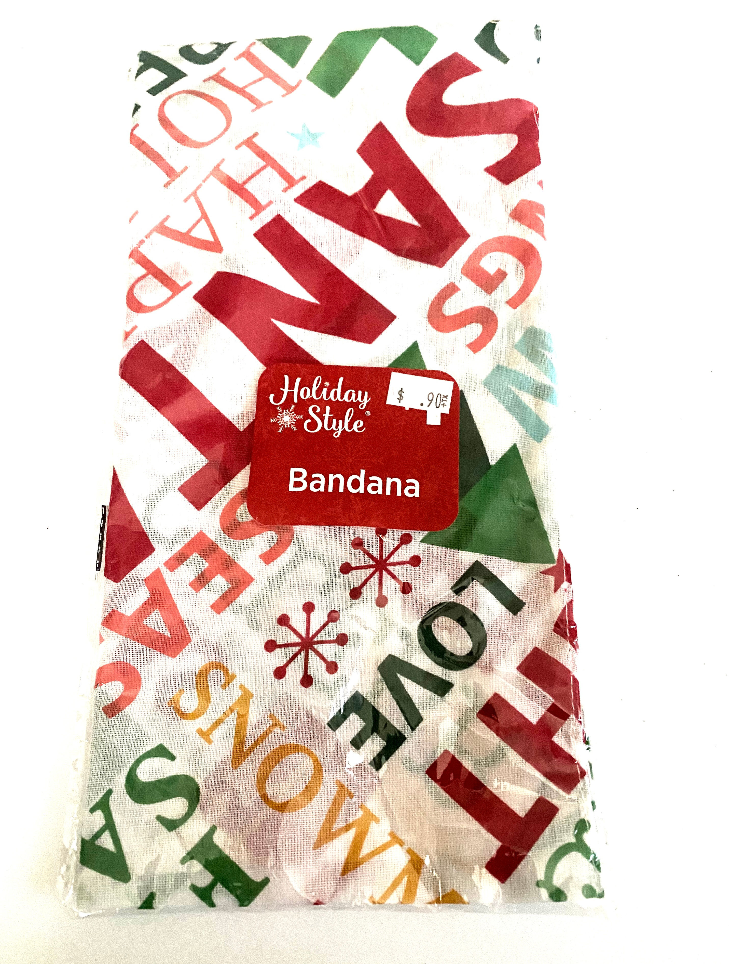 Holiday Style Christmas Word Bandana