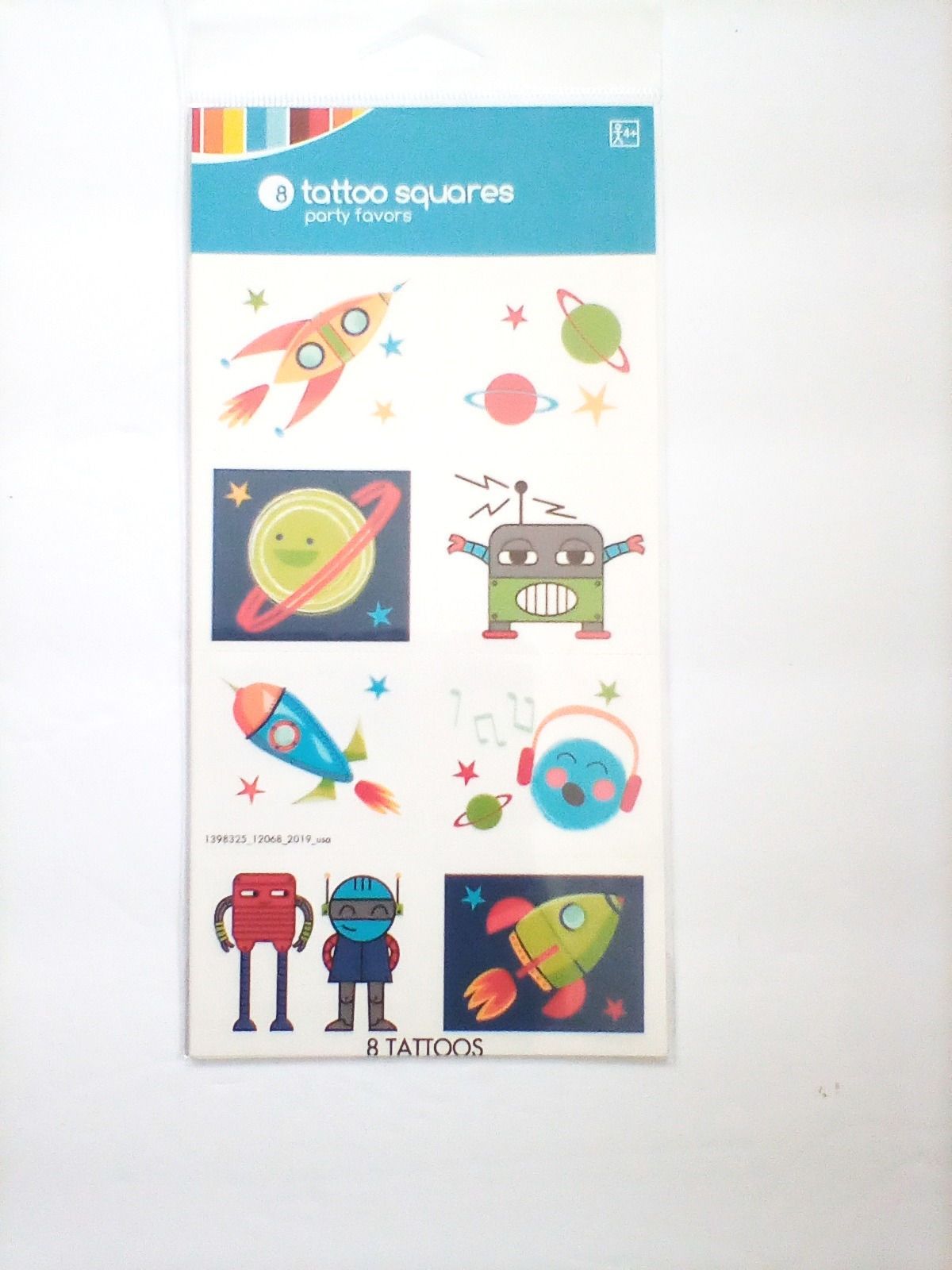 Space Tattoo Squares 8 Ct Party Favor