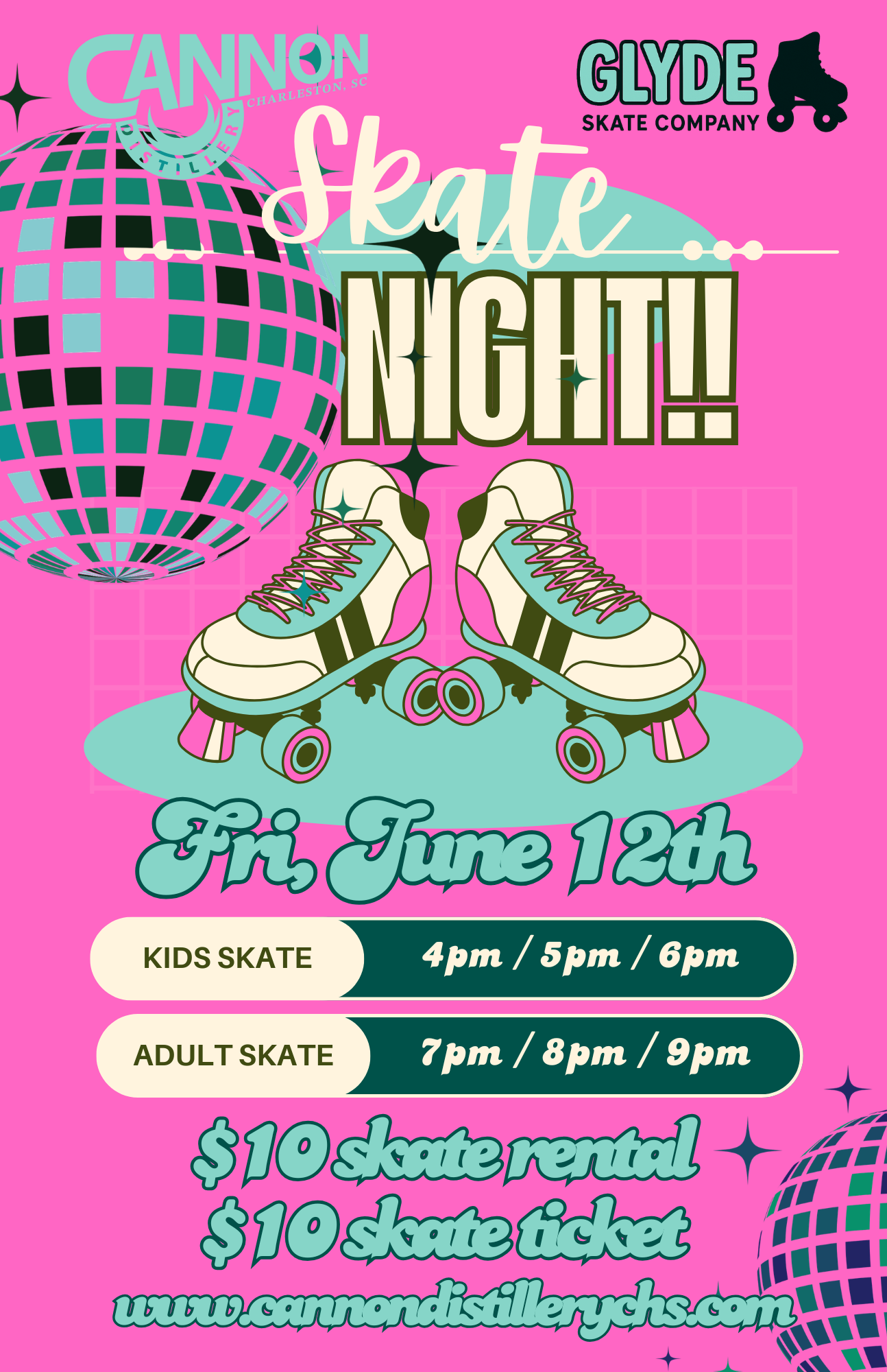 新品！Skate Night 「Skatin'/Noite Toda」 8PM ADULT SKATE! Skate Night SKATES AND TICKET TO SKATE! | Cannon