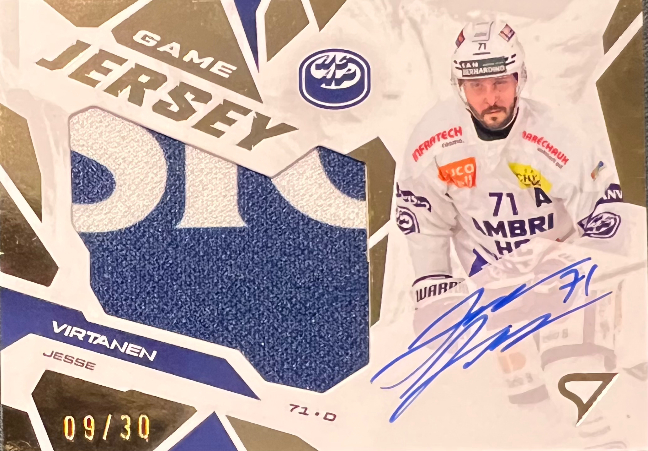 Ambri-Piotta - Jesse Virtanen 2025 SNL Game Jersey Auto /30