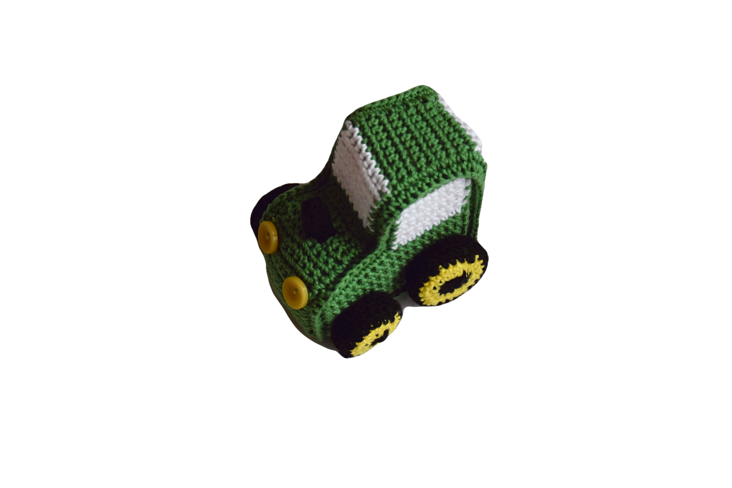 Spieltraktor grün gehäkelt