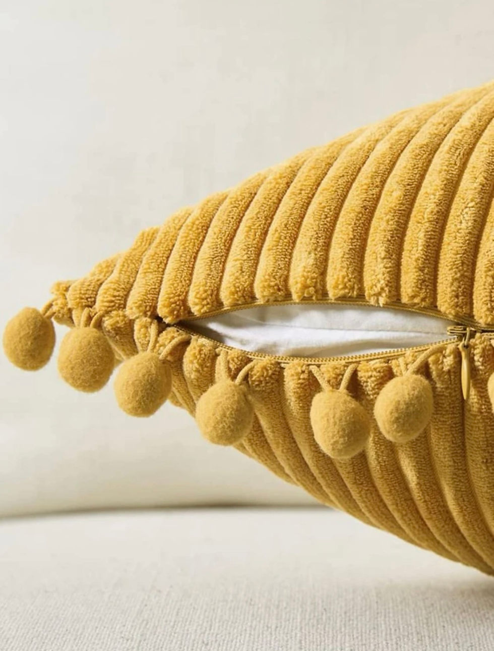 Thumbnail: Plush PomPom Cushion - Yellow