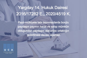 Paylı mülkiyete tabi taşınmazlarda alacaklının ortaklığın giderilmesi davası açması mümkün müdür?