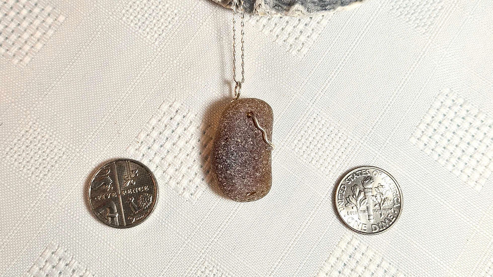 Thumbnail: Natural Brown Sea Glass Necklace