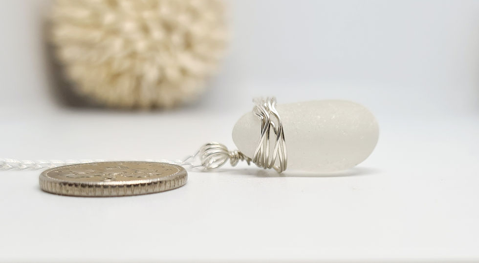 Thumbnail: Small White Sea Glass Necklace