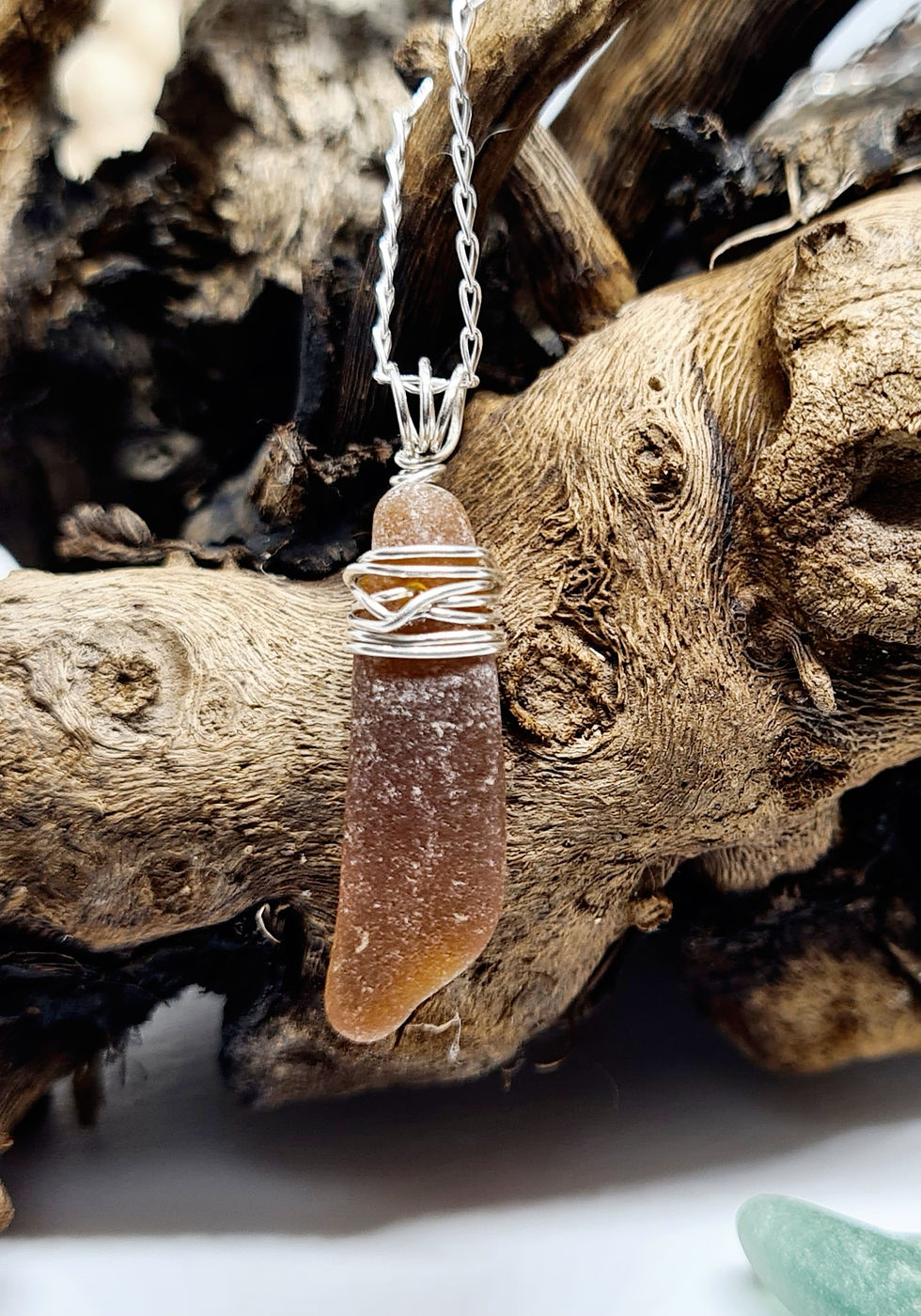 Thumbnail: Brown Sea Glass Necklace