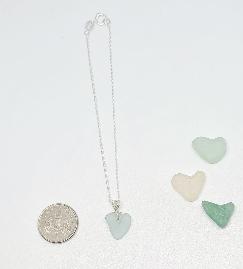 Thumbnail: Aqua Sea Glass Heart Bracelet