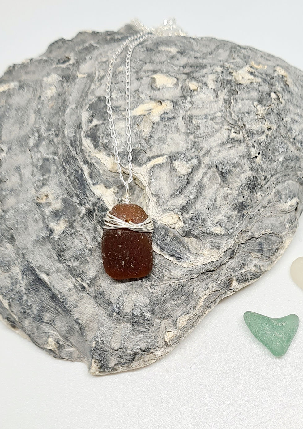 Thumbnail: Small Brown Sea Glass Necklace